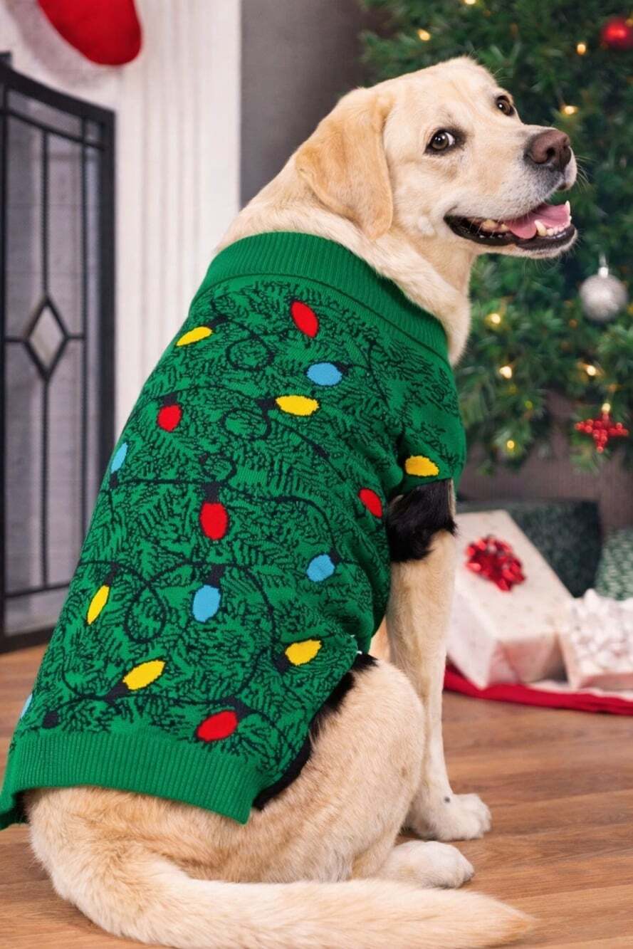 Dog Sweater Pet Ugly Sweater Christmas Tree Holiday Xmas New NWT Large
